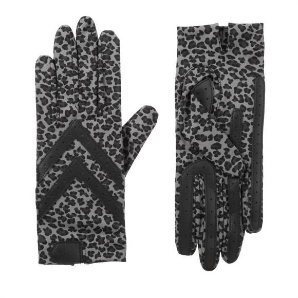 NEW ISOTONER women's chevron shortie gloves in grey leopard - Picture 1 of 1